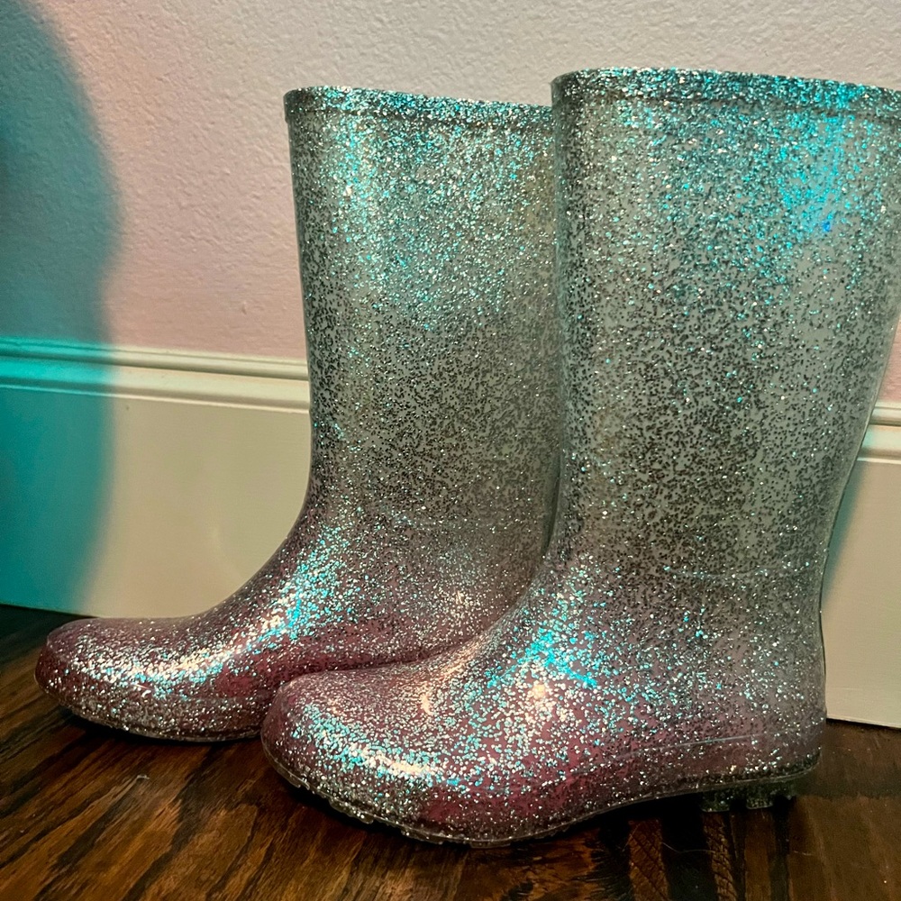 K komForme glittery rubbery Rain boots kids Size 4